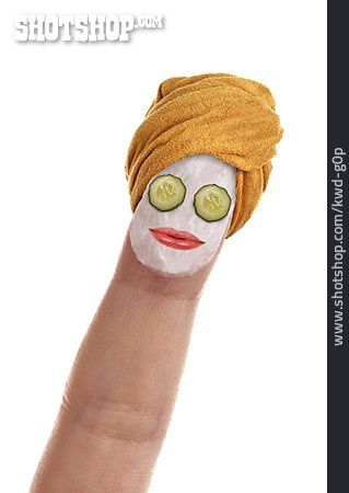 
                Finger, Gesichtsmaske, Gesichtspflege, Gurkenmaske                   