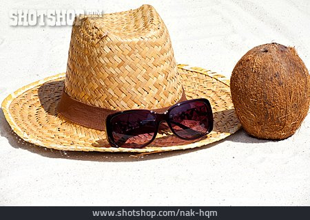 
                Sonnenhut, Kokosnuss, Strandurlaub                   