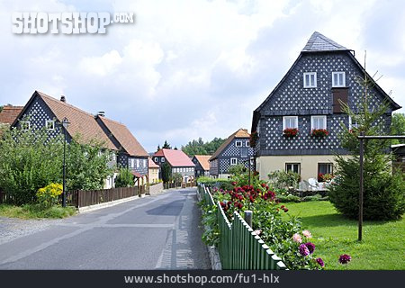 
                Dorf, Ländlich, Umgebindehaus, Obercunnersdorf                   