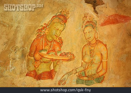 
                Höhlenmalerei, Sigiriya, Löwenfelsen                   