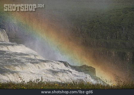 
                Wasserfall, Regenbogen, Gullfoss                   