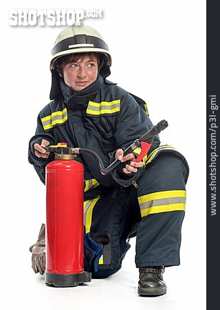 
                Brandbekämpfung, Feuerwehrfrau                   