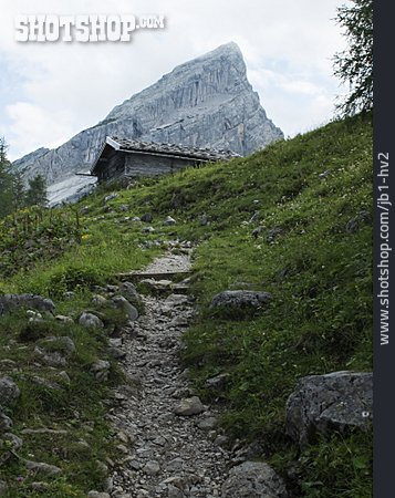 
                Alpen, Wanderweg, Berghütte                   