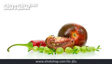 
                Erbsen, Tomate, Chili, Kumato                   