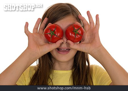
                Mädchen, Gesunde Ernährung, Tomate                   