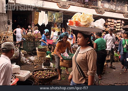 
                Markt, Marktplatz, Marktfrau, Bali                   