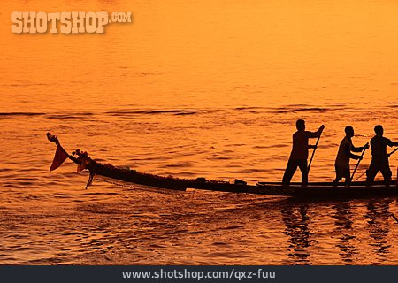 
                Ruderboot, Ruderer, Mekong                   