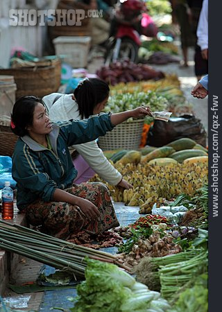 
                Markt, Marktfrau, Laos                   