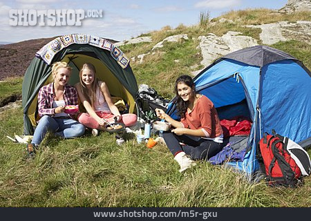 
                Freundin, Zelten, Camping, Clique                   