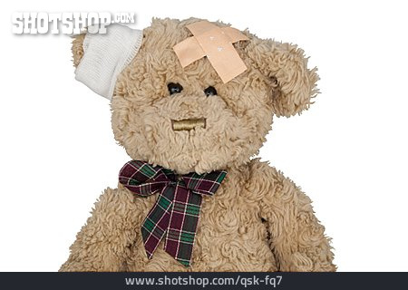 
                Verarzten, Teddybär, Verletzung                   