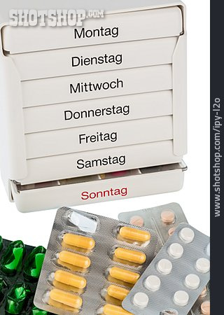
                Tabletten, Dosierung, Medikamente, Medikation, Tablettenspender                   