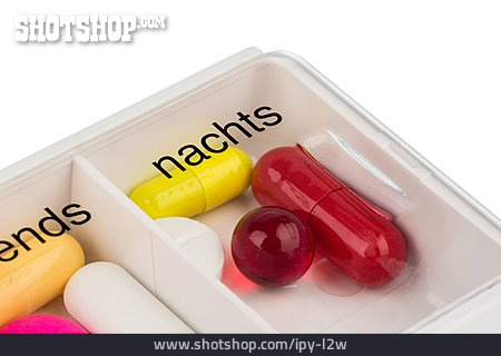 
                Tabletten, Dosierung, Medikamente, Pillenbox                   