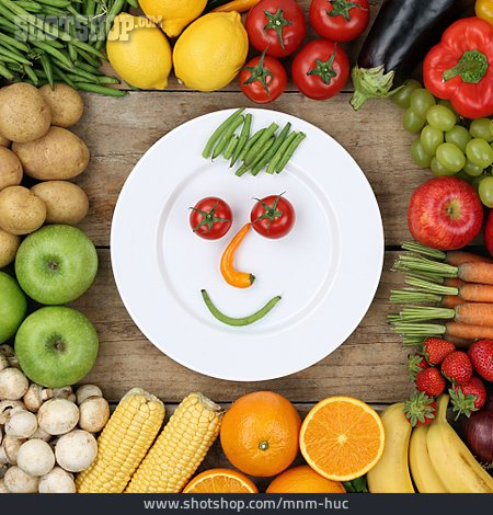 
                Obst, Gemüse, Vitamine, Gesicht                   