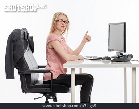 
                Junge Frau, Büro & Office, Schreibtisch, Super                   