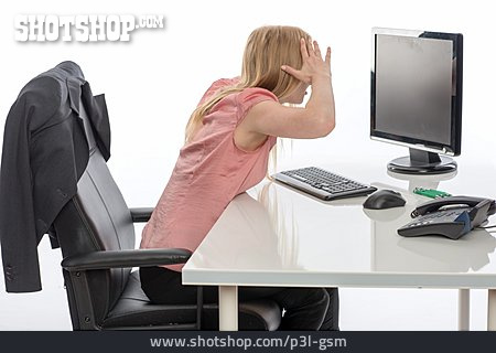
                Junge Frau, Büro & Office, Stress, Burnout                   
