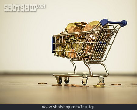 
                Geld, Einkauf & Shopping, Cent, Einkaufswagen                   