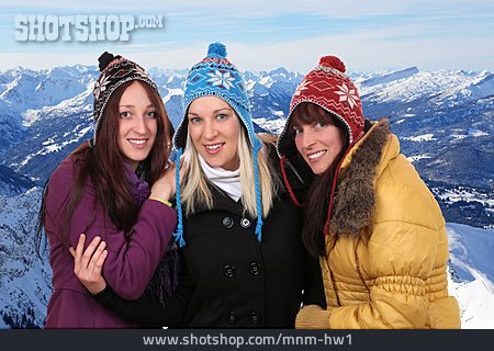 
                Frau, Winter, Freundin, Skiurlaub                   