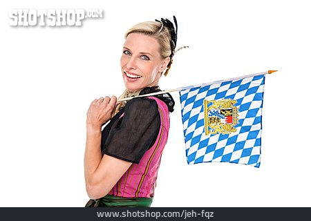 
                Frau, Bayern, Landesflagge                   