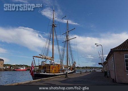 
                Hafen, Segelschiff, Zweimaster, Svendborg                   