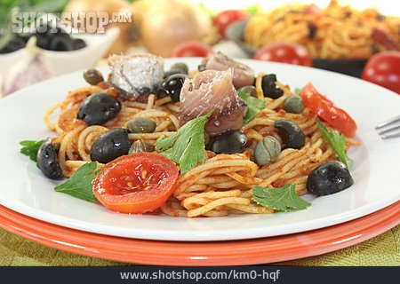 
                Pasta, Italienische Küche, Spaghetti Alla Puttanesca                   