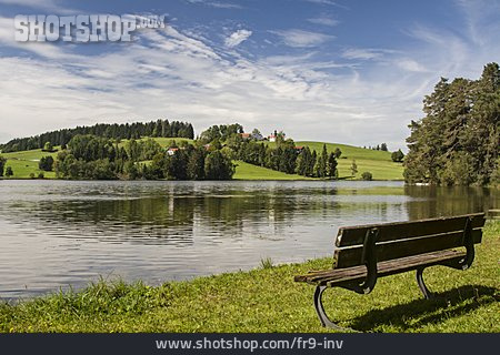 
                See, Sitzbank, Voralpenland, Schwaltenweiher                   