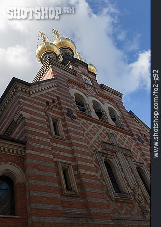 
                Zwiebelturm, Russische Kirche, Alexander-newski-kirche                   