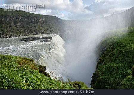 
                Wasserfall, Island, Hvita                   
