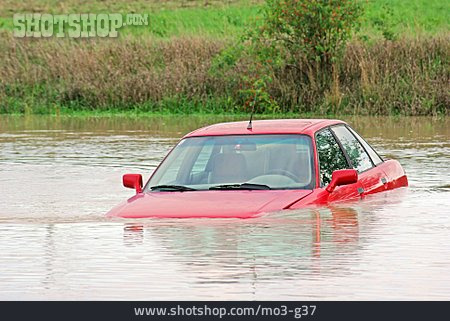 
                Auto, Hochwasser, Leitha                   