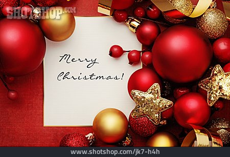 
                Weihnachten, Weihnachtsdekoration, Grußkarte, Merry Christmas                   