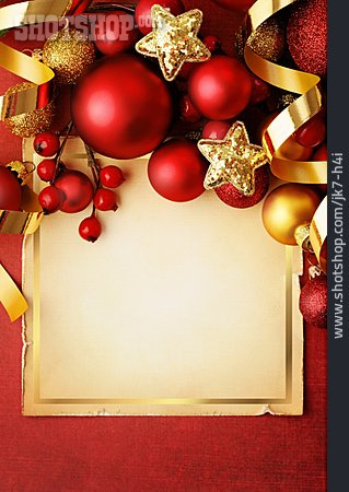 
                Textfreiraum, Weihnachten, Weihnachtskugeln, Grußkarte                   
