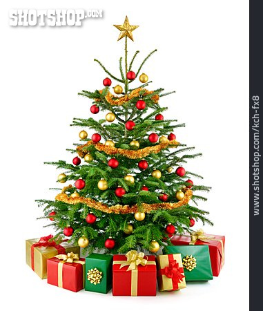 
                Bescherung, Geschenke, Weihnachtsbaum                   