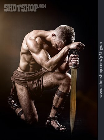 
                Junger Mann, Muskulös, Krieger, Gladiator                   