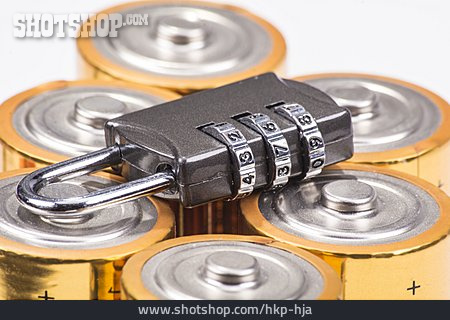 
                Combination Lock, Batteries                   