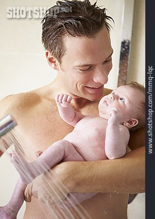 
                Baby, Father, Care & Charity, Showering                   