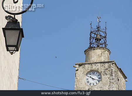 
                Kirchturm, Turmuhr, Lorgues                   