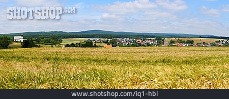 
                Dorf, Getreidefeld, Hunsrück, Seesbach                   