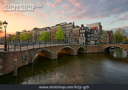 
                Brücke, Kanal, Amsterdam, Prinsengracht                   