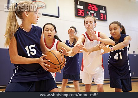 
                Mädchen, Spiel, Mannschaft, Basketball                   