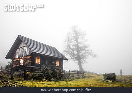 
                Nebel, Almhütte, Jagdhütte                   