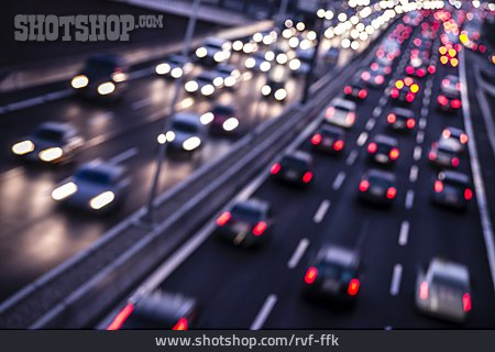 
                Autobahn, Lichtpunkte, Autos                   