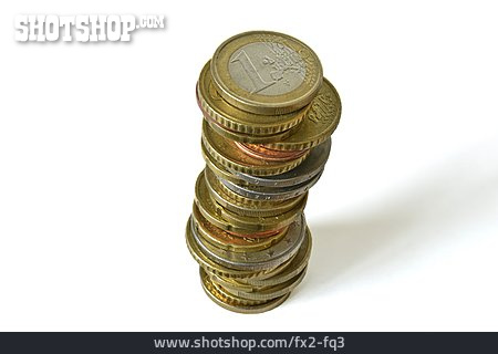 
                Münzstapel, Euromünzen, Euromünze                   