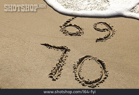 
                Geburtstag, 70, Jahrestag, Sandzeichnung, 69                   