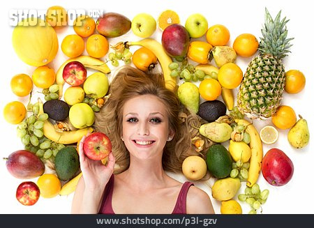 
                Frau, Gesunde Ernährung, Südfrüchte                   
