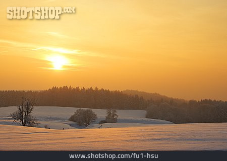 
                Dämmerung, Winterlandschaft, Sächsische Schweiz                   