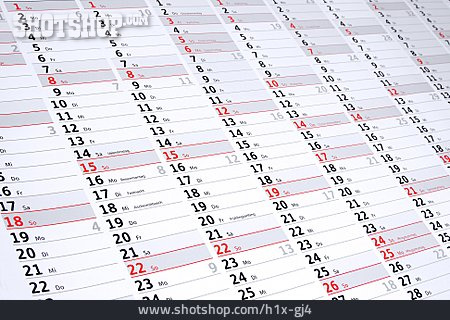 
                Wandkalender, Terminplaner, Jahresplanung                   
