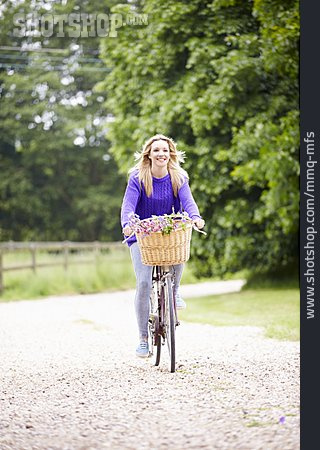 
                Young Woman, Woman, Bicycle, Cyclist                   