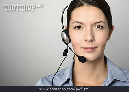 
                Frau, Headset, Callcenter, Kundenservice                   