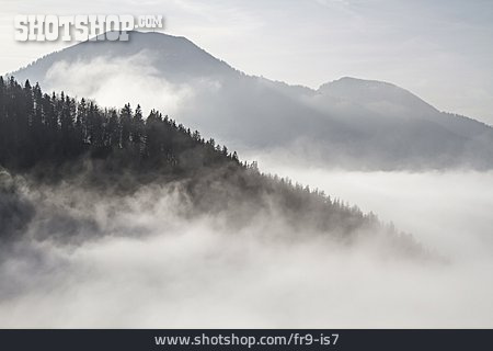 
                Gebirge, Nebel, Mangfallgebirge, Inversionslage                   