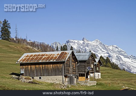 
                Alpen, Holzhütte, Graubünden                   