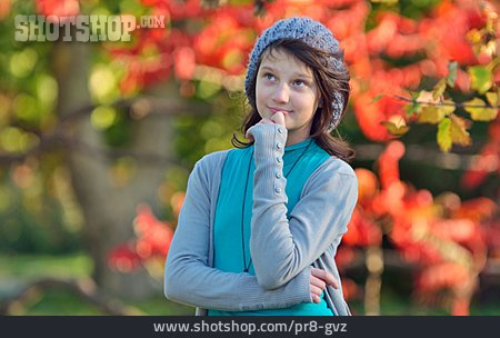 
                Portrait, Mädchen, Herbstlich                   